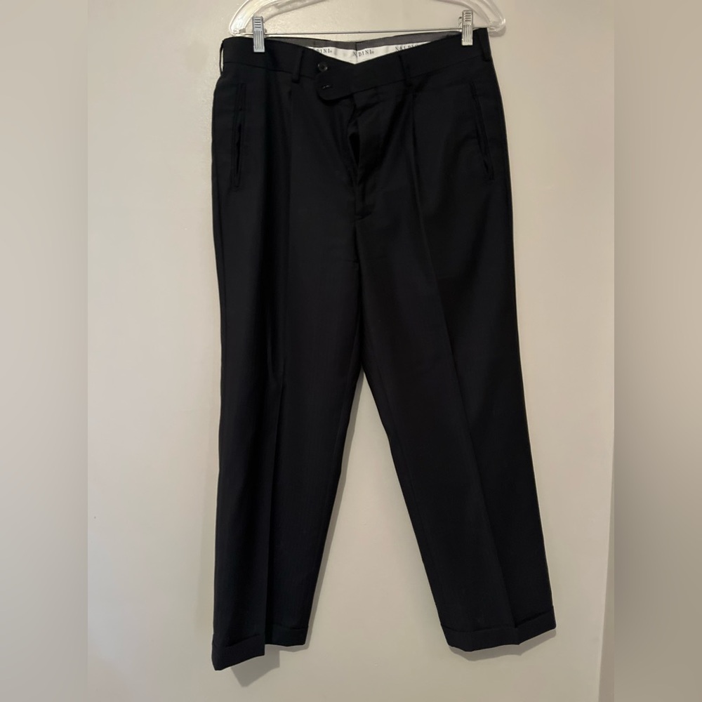 Vintage NALDINI 100% Wool Dress Pants - 10 Pleated & Cuffed